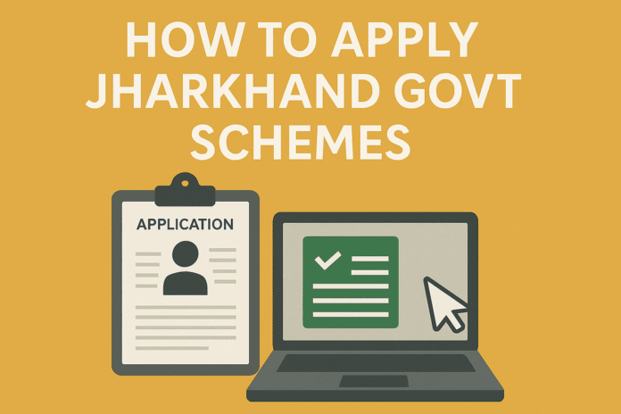 Flowchart showing how to apply Jharkhand govt schemes West Singhbhum online step by step